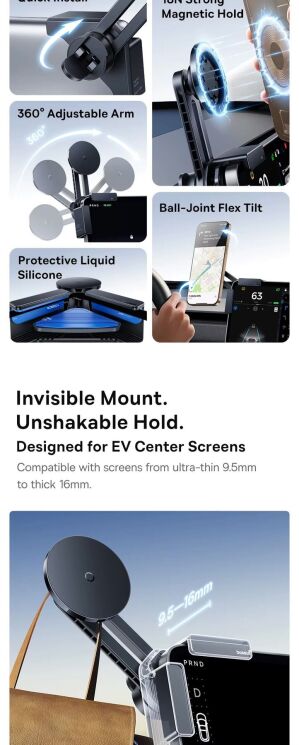 Автомобільний тримач Baseus T-Space TC1 (Corner Version) C0013501 - Black: фото 7 з 16