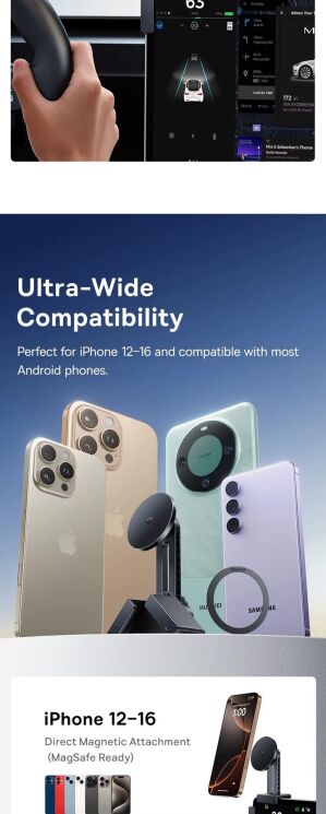 Автомобільний тримач Baseus T-Space TC1 (Corner Version) C0013501 - Black: фото 14 з 16