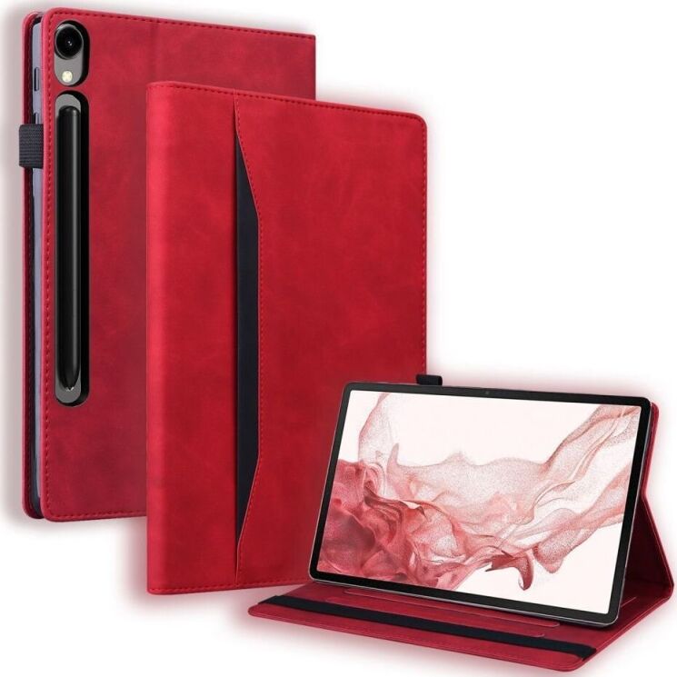 Чехол Deexe Business Style для Samsung Galaxy Tab S9 (X710/716) - Red: фото 1 из 8
