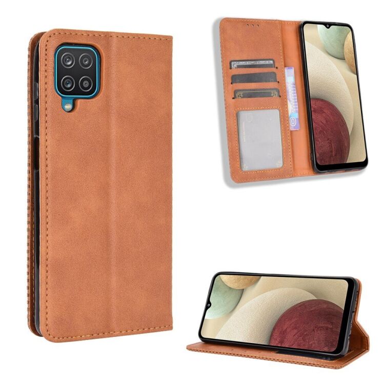 Чехол Deexe Retro Style для Samsung Galaxy A12 (A125) / A12 Nacho (A127) / M12 (M127) - Brown: фото 2 из 14
