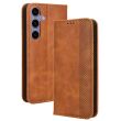 Чехол Deexe Retro Style для Samsung Galaxy S24 - Brown (343573Z)