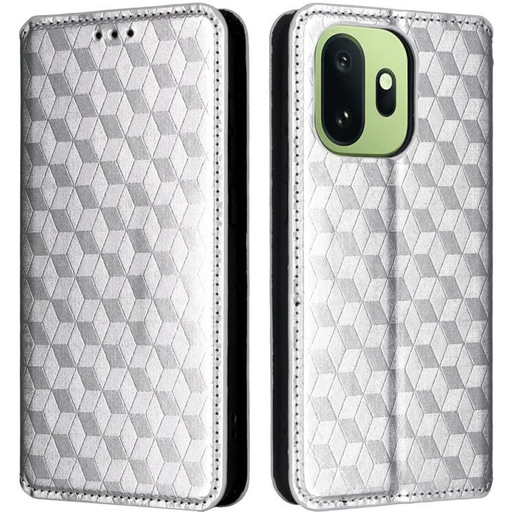 Чохол Deexe Rhombus Book для OnePlus 15T - Silver: фото 1 з 7