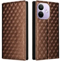 Чохол Deexe Rhombus Book для Xiaomi Redmi Note 17 Pro - Brown: фото 1 з 7