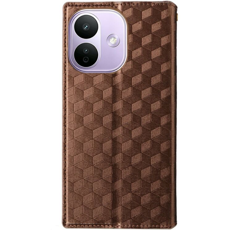 Чохол Deexe Rhombus Book для Xiaomi Redmi Note 17 Pro - Brown: фото 7 з 7