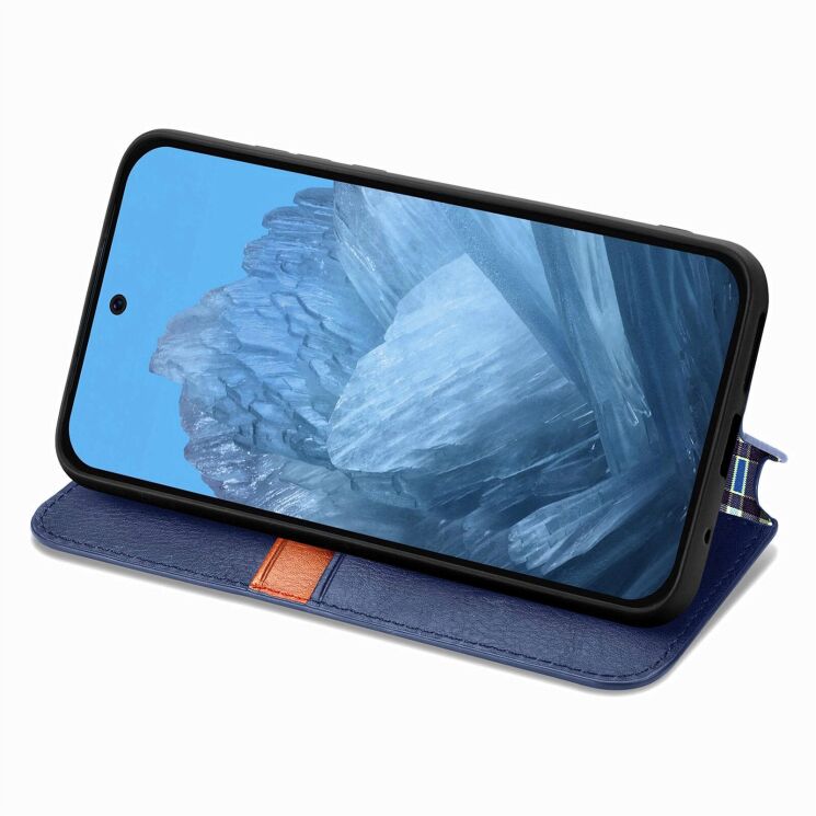 Чехол Deexe Rhombus Wallet для Google Pixel 11 / 11 Pro - Blue: фото 3 из 10