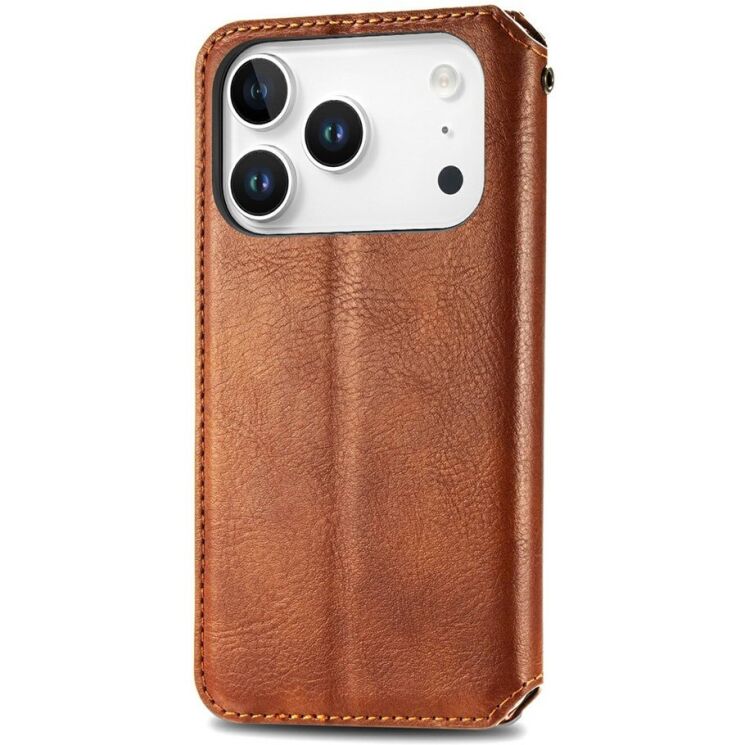 Чохол Deexe Rhombus Wallet для iPhone 18 Pro / 17 Pro - Brown: фото 5 з 6