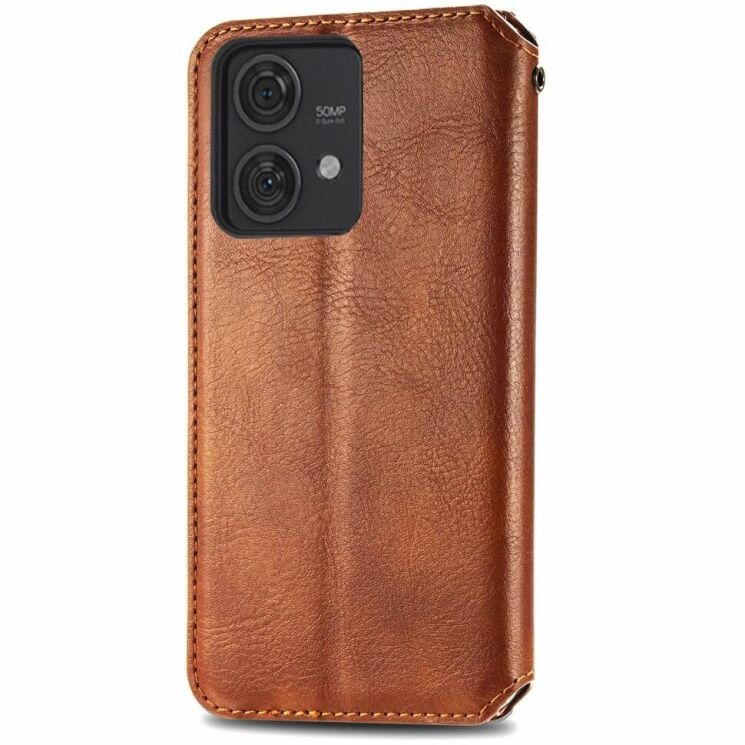 Чехол Deexe Rhombus Wallet для Motorola Edge 40 Neo - Brown: фото 5 из 6