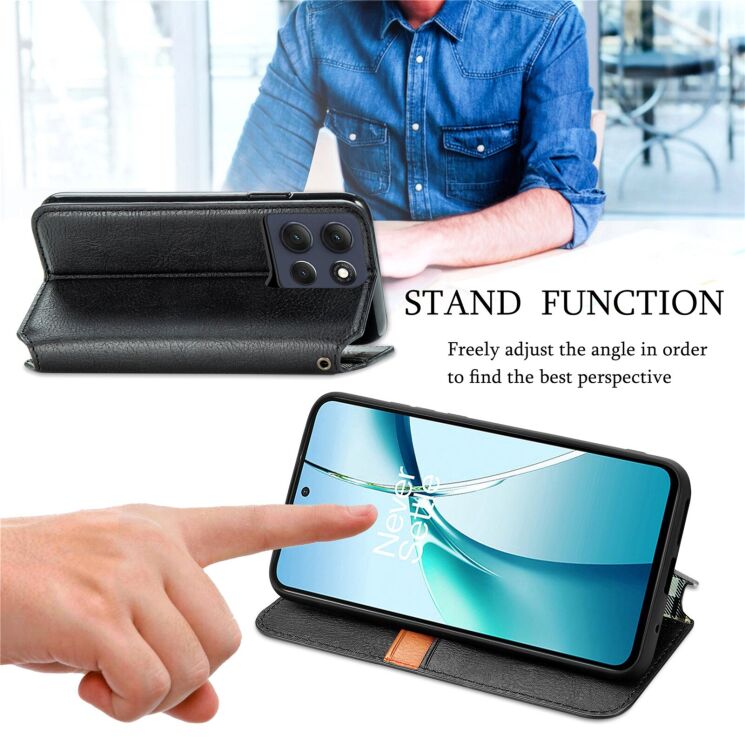 Чехол Deexe Rhombus Wallet для Motorola Edge 70 Fusion - Red: фото 5 из 8