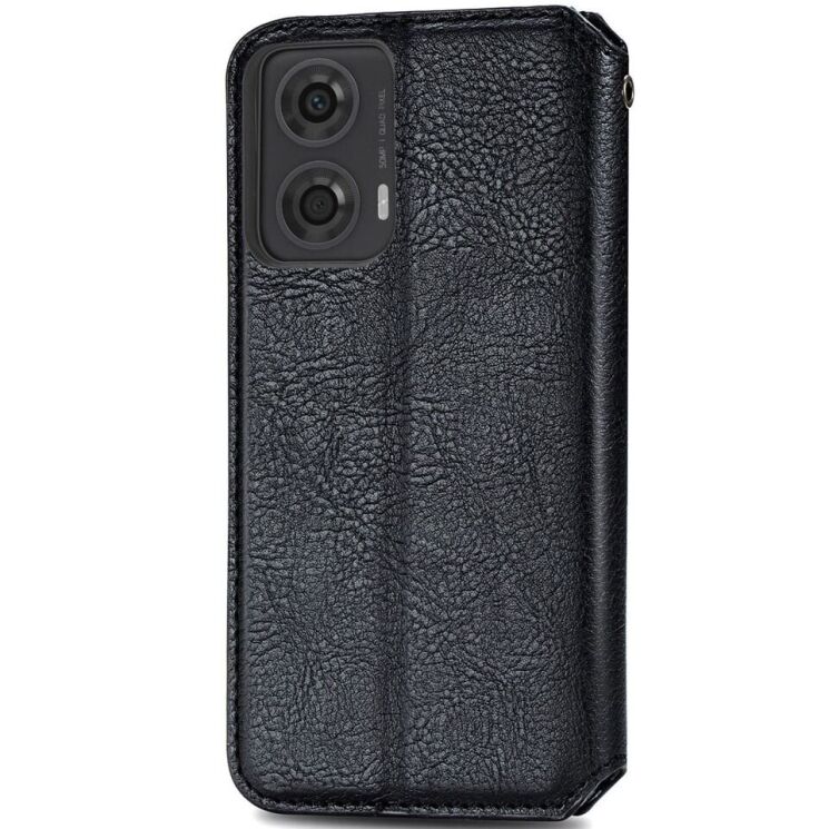 Чехол Deexe Rhombus Wallet для Motorola Moto G24 / G04 / G04s / E14 - Black: фото 5 из 6