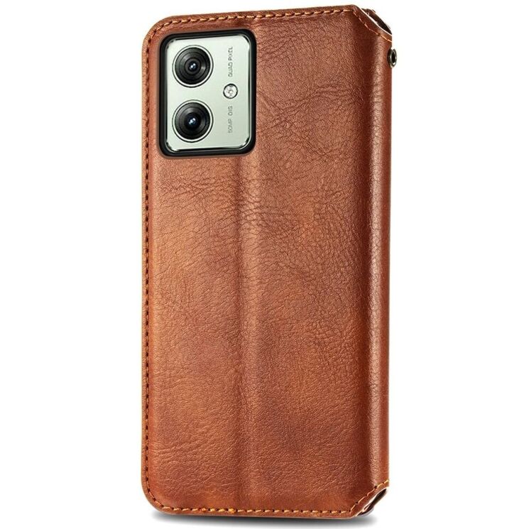 Чехол Deexe Rhombus Wallet для Motorola Moto G54 / G54 Power - Brown: фото 6 из 7