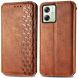 Чехол Deexe Rhombus Wallet для Motorola Moto G54 / G54 Power - Brown (340245Z). Фото 1 из 7