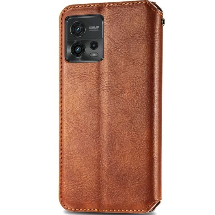 Чехол Deexe Rhombus Wallet для Motorola Moto G72 - Brown: фото 6 из 10