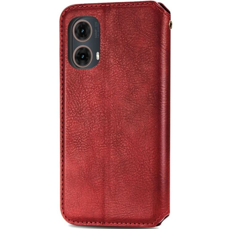 Чехол Deexe Rhombus Wallet для Motorola Moto G85 - Red: фото 5 из 10