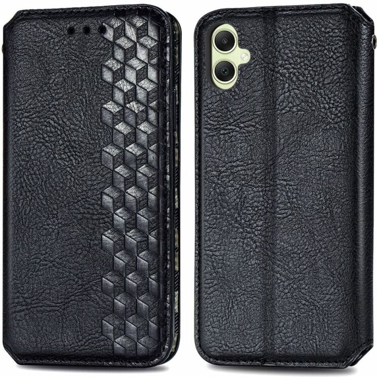 Чехол Deexe Rhombus Wallet для Samsung Galaxy A05 (A055) - Black: фото 1 из 6