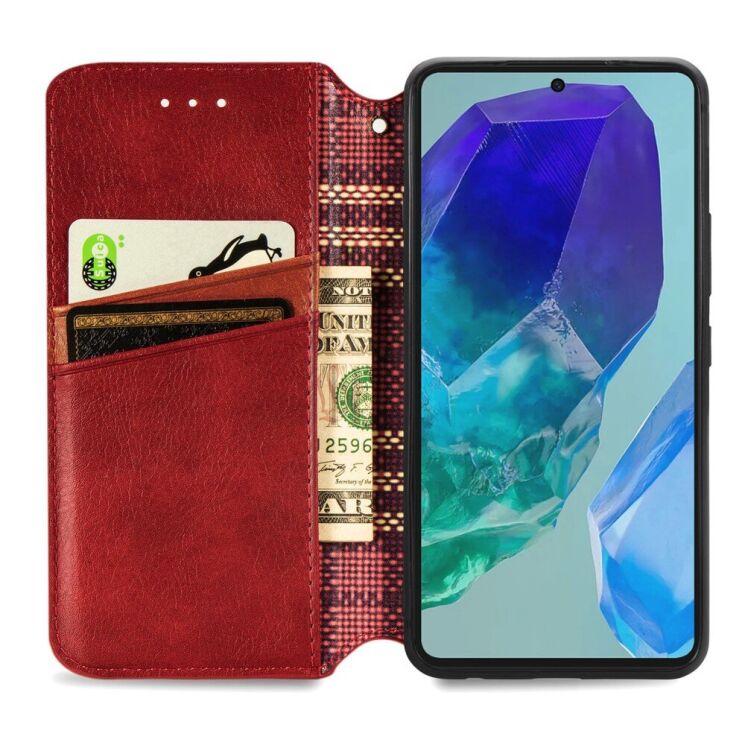 Чехол Deexe Rhombus Wallet для Samsung Galaxy A16 (A165) - Red: фото 2 из 7