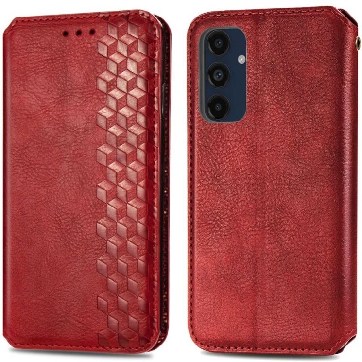Чехол Deexe Rhombus Wallet для Samsung Galaxy A16 (A165) - Red: фото 1 из 7