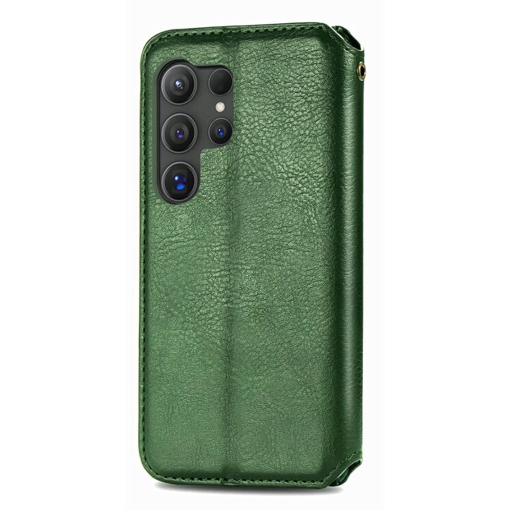 Чехол Deexe Rhombus Wallet для Samsung Galaxy S26 Ultra (S948) - Green: фото 5 из 6