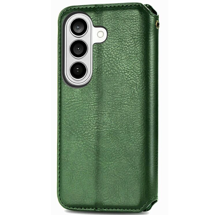 Чехол Deexe Rhombus Wallet для Samsung Galaxy S26 - Green: фото 5 из 6