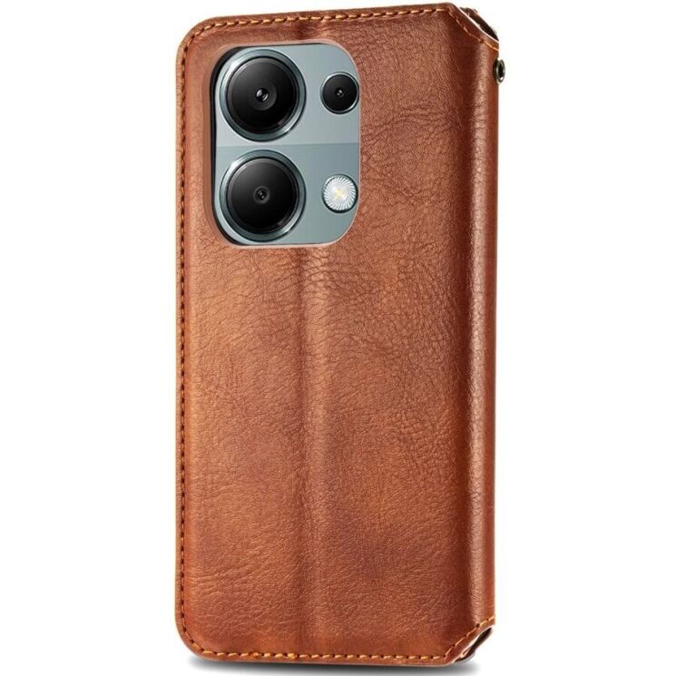 Чехол Deexe Rhombus Wallet для Xiaomi Redmi Note 13 Pro 4G / Poco M6 Pro - Brown: фото 6 из 11