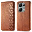 Чехол Deexe Rhombus Wallet для Xiaomi Redmi Note 13 Pro 4G / Poco M6 Pro - Brown (345773Z)