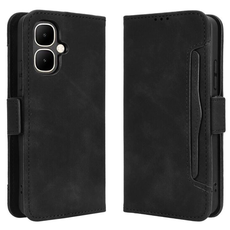Чохол Deexe Wallet Stand для Infinix Smart 10 - Black: фото 1 з 13