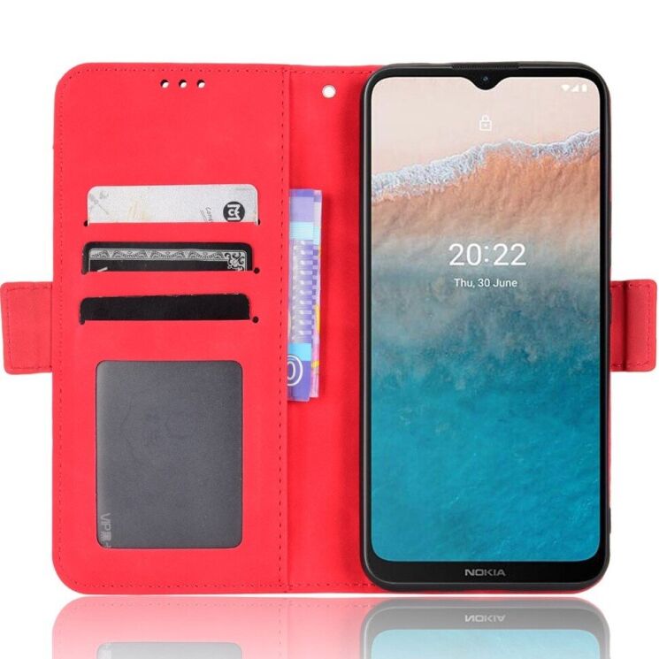 Чехол Deexe Wallet Stand для Nokia C21 Plus - Red: фото 5 из 6