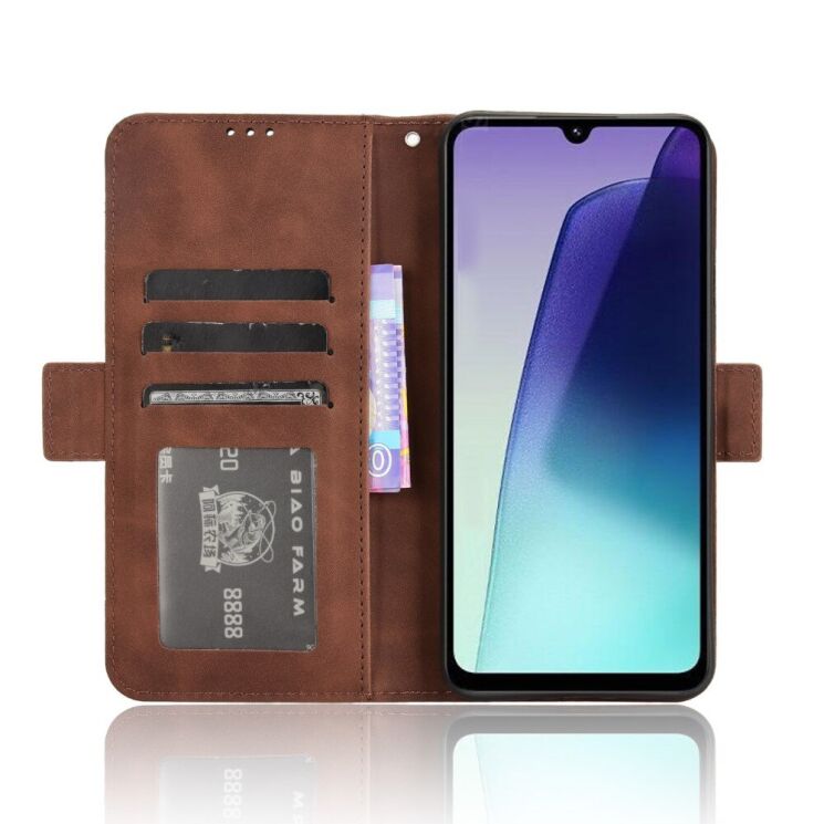 Чехол Deexe Wallet Stand для Xiaomi Redmi 14C / Redmi A4 5G / Poco C75 - Brown: фото 4 из 7