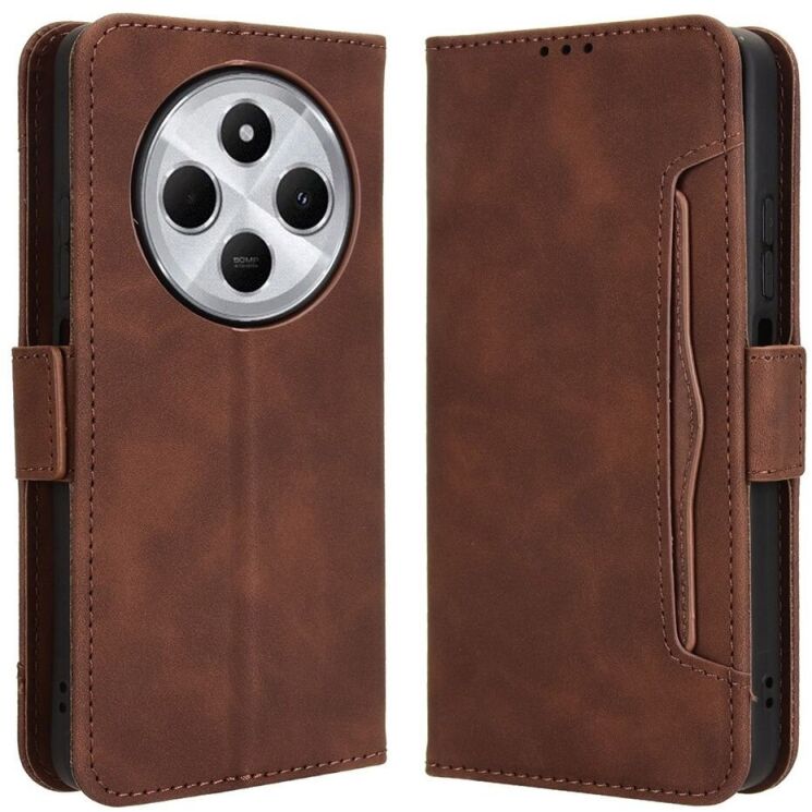 Чехол Deexe Wallet Stand для Xiaomi Redmi 14C / Redmi A4 5G / Poco C75 - Brown: фото 1 из 7