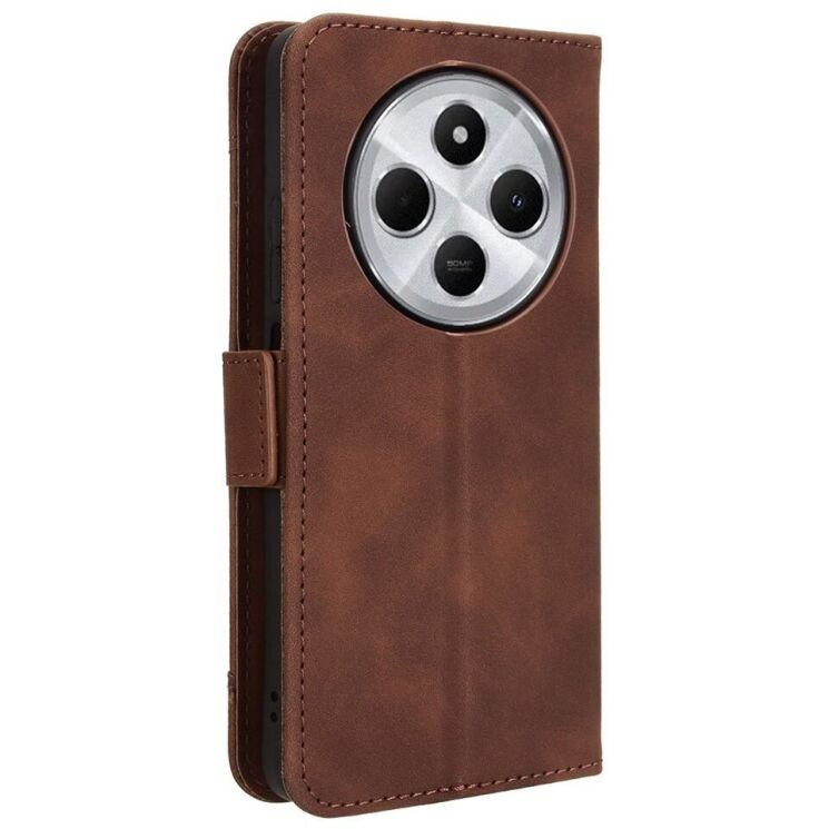 Чехол Deexe Wallet Stand для Xiaomi Redmi 14C / Redmi A4 5G / Poco C75 - Brown: фото 3 из 7
