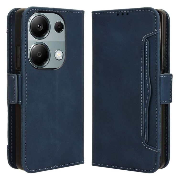 Чохол Deexe Wallet Stand для Xiaomi Redmi Note 13 Pro 4G / Note 14S / Poco M6 Pro - Blue: фото 1 з 7