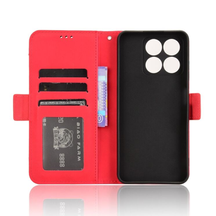 Чехол Deexe Wallet Stand для ZTE Blade A35 / Blade A55 - Red: фото 5 из 7