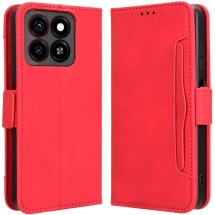 Чехол Deexe Wallet Stand для ZTE Blade A35 / Blade A55 - Red: фото 1 из 7