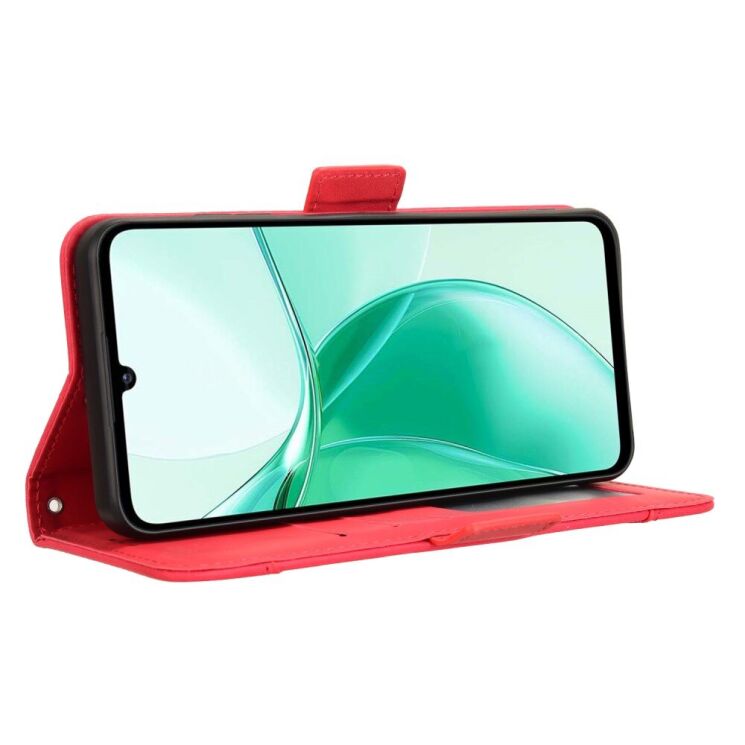 Чехол Deexe Wallet Stand для ZTE Blade A35 / Blade A55 - Red: фото 4 из 7
