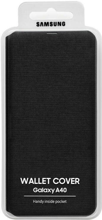 Чехол Flip Wallet Cover для Samsung Galaxy A40 (А405) EF-WA405PBEGRU - Black: фото 5 из 5