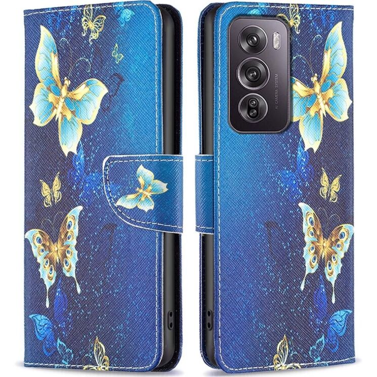 Чохол-книжка Deexe Color Wallet для OPPO Reno 12 Pro - Golden Butterflies: фото 1 з 7
