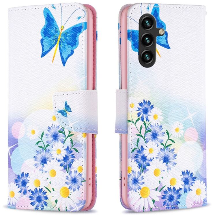 Чехол-книжка Deexe Color Wallet для Samsung Galaxy A16 (A165) - Butterfly and Flowers: фото 1 из 7
