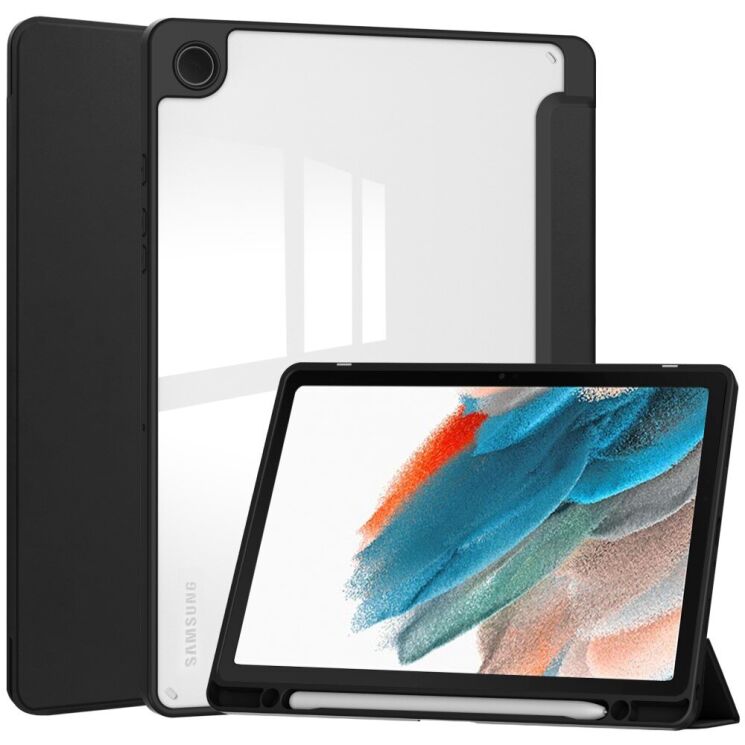 Чохол-книжка Deexe Crystal Back для Samsung Galaxy Tab A9 Plus (X210/216) - Black: фото 1 з 8