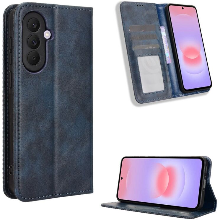 Чехол-книжка Deexe Retro Style для Samsung Galaxy A37 (A376) - Blue: фото 1 из 8