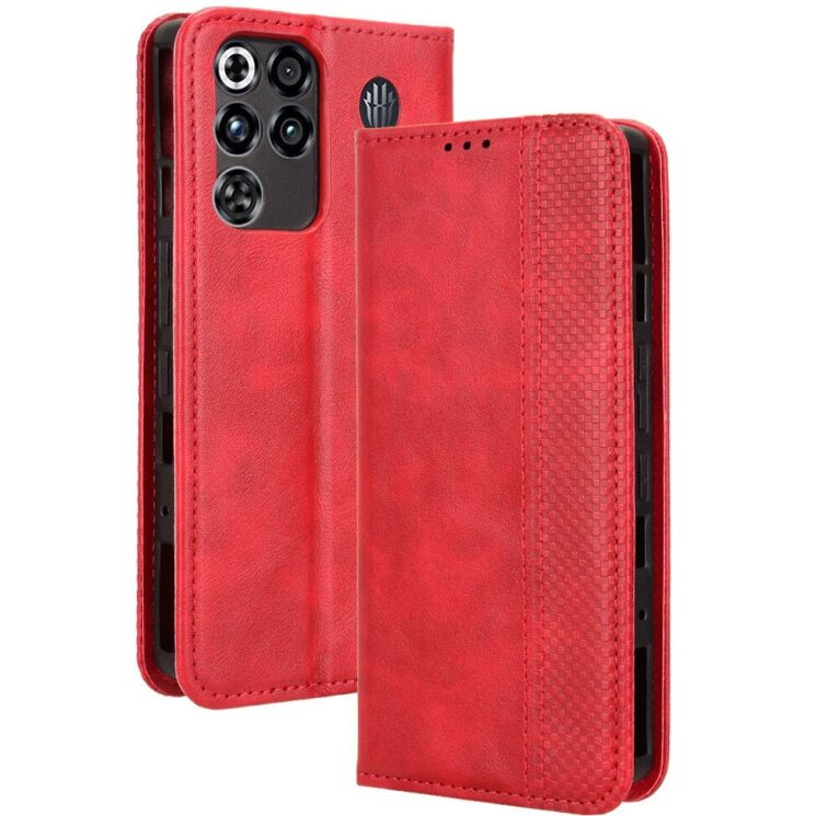 Чохол-книжка Deexe Retro Style для ZTE Nubia Red Magic 11 Pro - Red: фото 1 з 17