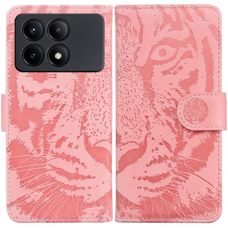 Чехол-книжка Deexe Tiger для Xiaomi Poco X6 Pro - Pink: фото 1 из 7