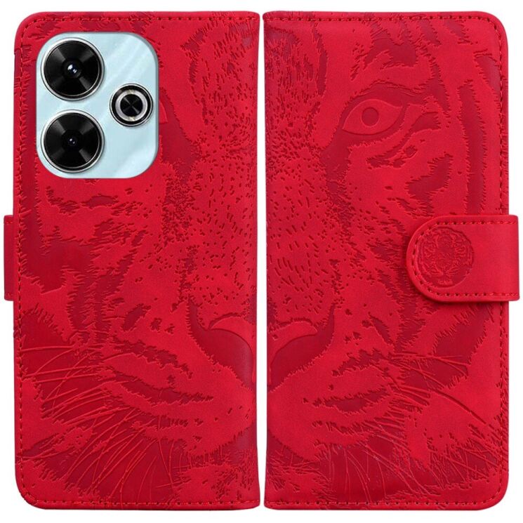 Чехол-книжка Deexe Tiger для Xiaomi Redmi 13 - Red: фото 1 из 7