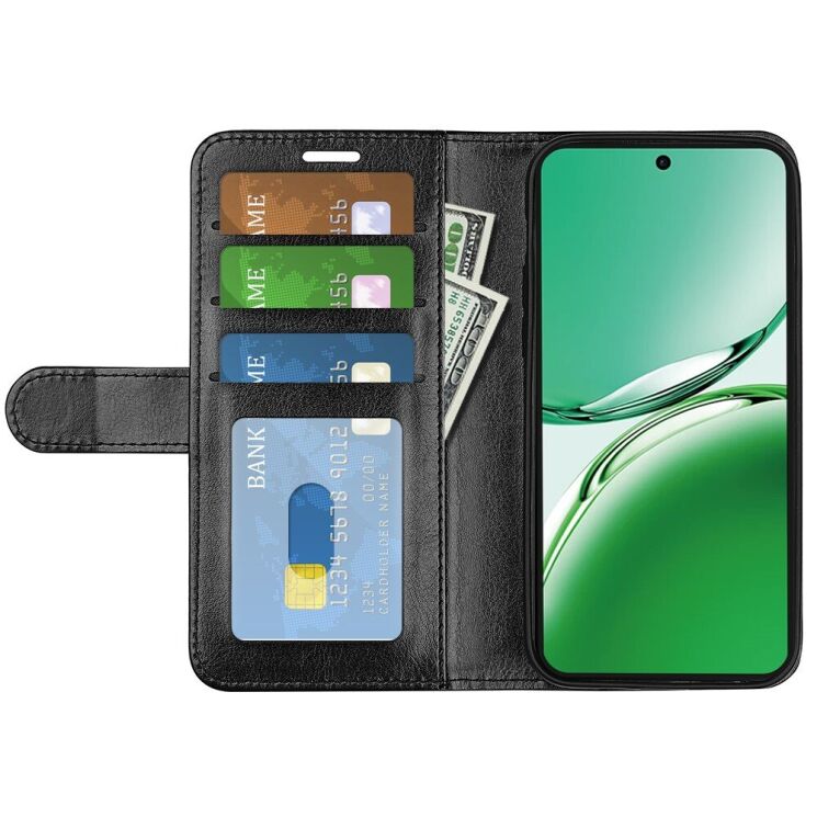 Чехол-книжка Deexe Wallet Style для OPPO Reno 12 F/FS - Black: фото 2 из 7