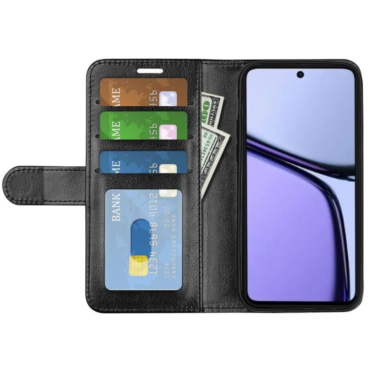 Чехол-книжка Deexe Wallet Style для Realme C65 - Black: фото 2 из 7