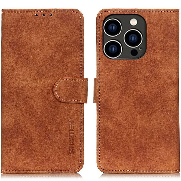 Чохол-книжка KHAZNEH Retro Wallet для Apple iPhone 16 Pro Max - Brown: фото 1 з 8