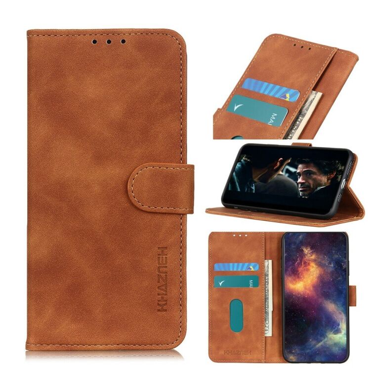 Чехол-книжка с застежкой KHAZNEH Retro Wallet для Huawei Honor 9X Lite - Brown: фото 1 из 11
