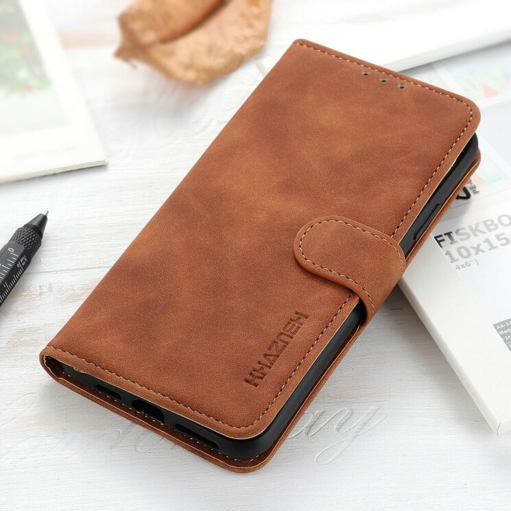 Чехол-книжка с застежкой KHAZNEH Retro Wallet для Huawei Honor 9X Lite - Brown: фото 10 из 11
