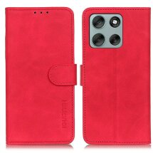 Чехол-книжка KHAZNEH Retro Wallet для Motorola Moto G86 - Red: фото 1 из 7