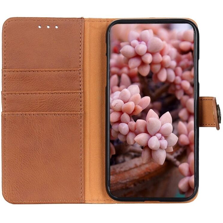 Чехол-книжка KHAZNEH Wallet Cover для Xiaomi Redmi Note 14 4G - Brown: фото 2 из 7