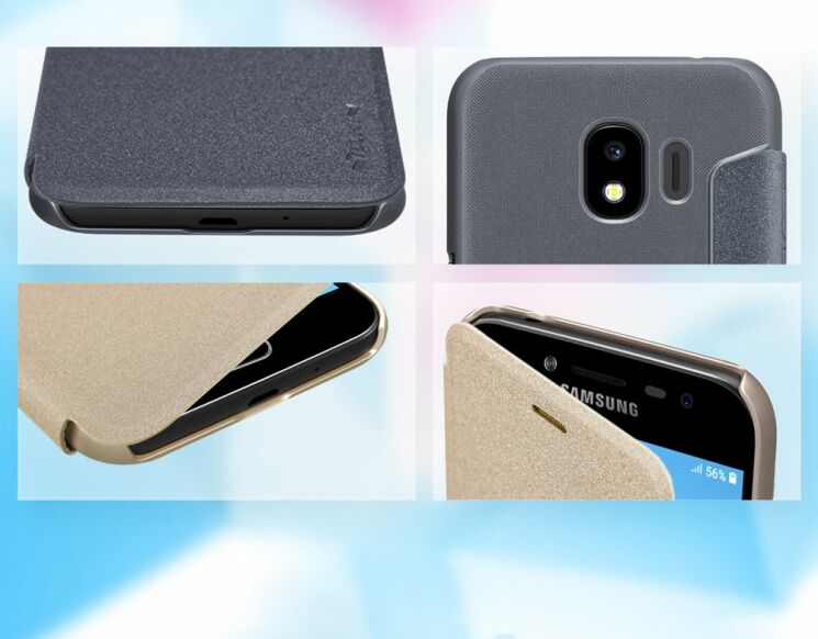 Чехол-книжка NILLKIN Sparkle Series для Samsung Galaxy J2 2018 (J250) - Gold: фото 14 из 14