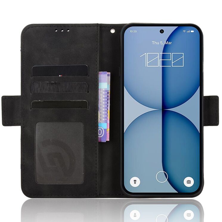 Чехол-книжка с карманами Deexe Wallet Stand для Nothing Phone (4a) - Black: фото 5 из 8